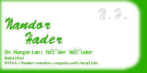 nandor hader business card